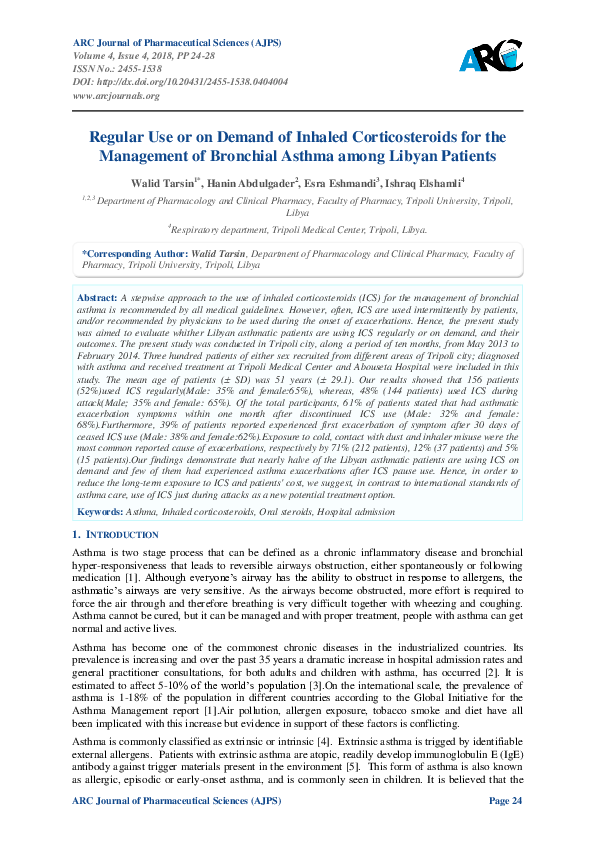 (PDF) Regular Use or on Demand of Inhaled Corticosteroids for the ...