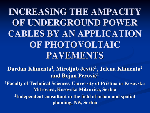 (PDF) Increasing the Ampacity of Underground Power Cables by an ...