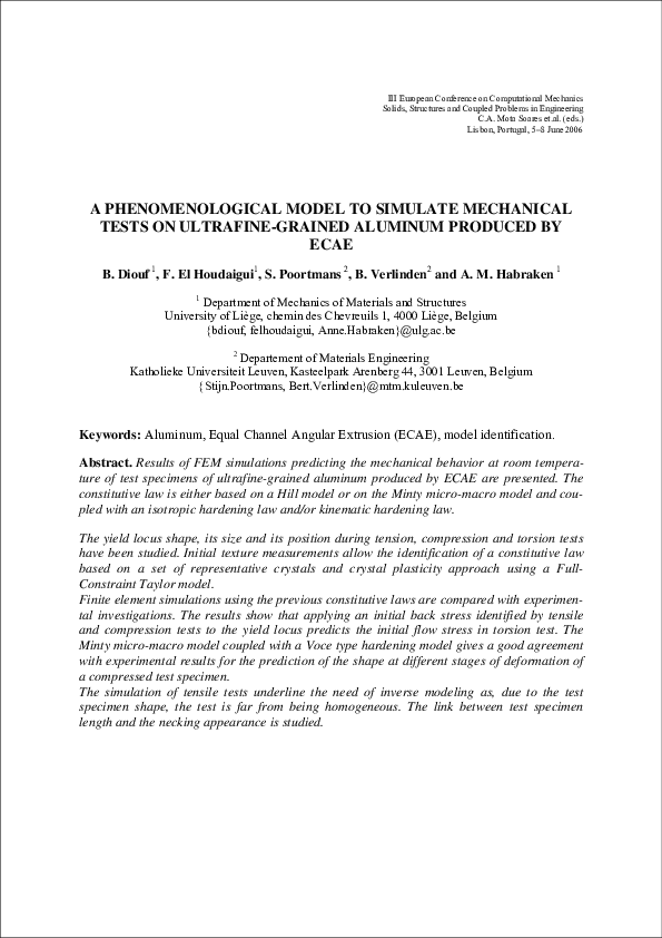 (PDF) A Phenomenological Model to Simulate Mechanical Tests on ...