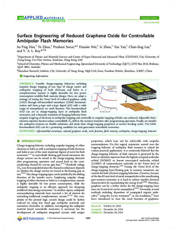 (PDF) Surface engineering of reduced graphene oxide for controllable ...