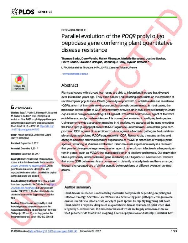(PDF) Parallel evolution of the POQR prolyl oligo peptidase gene ...