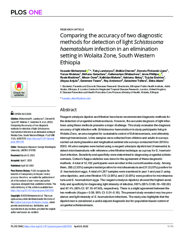 (PDF) Comparing the accuracy of two diagnostic methods for detection of ...