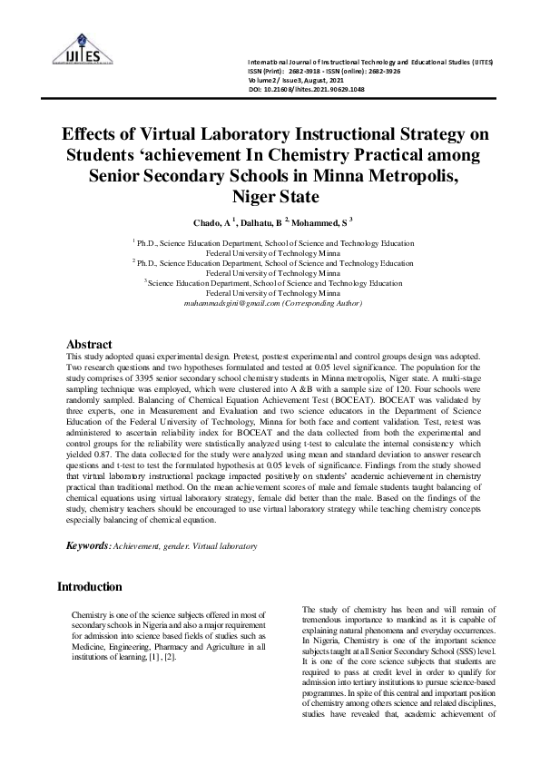 (PDF) Effects of Virtual Laboratory Instructional Strategy on Students ...
