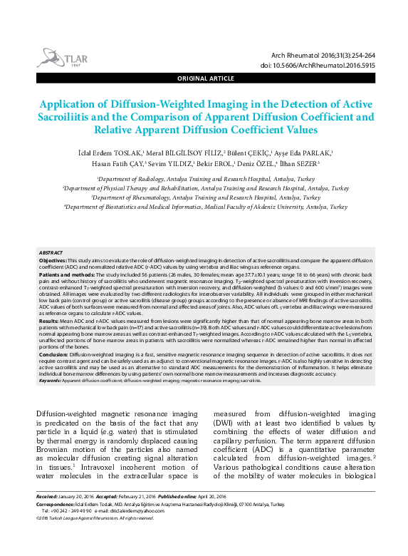 (PDF) Application of Diffusion-Weighted Imaging in the Detection of ...
