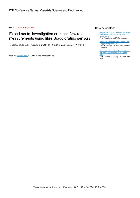 (PDF) Experimental investigation on mass flow rate measurements using ...
