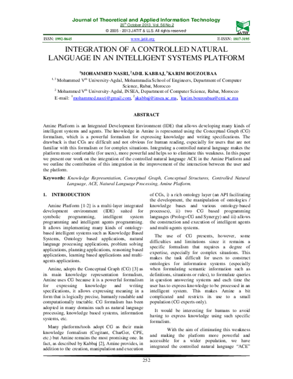(PDF) Integration of a controlled natural language in an intelligent ...
