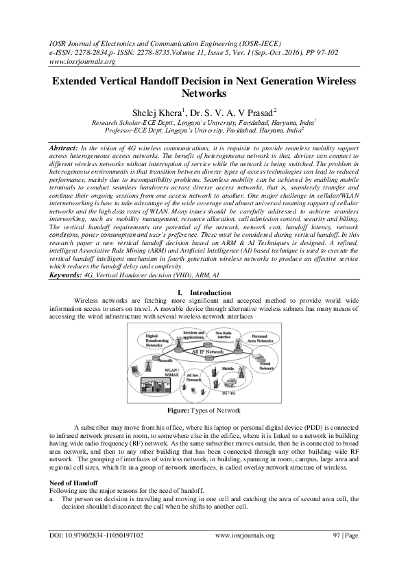 (PDF) Extended Vertical Handoff Decision in Next Generation Wireless ...