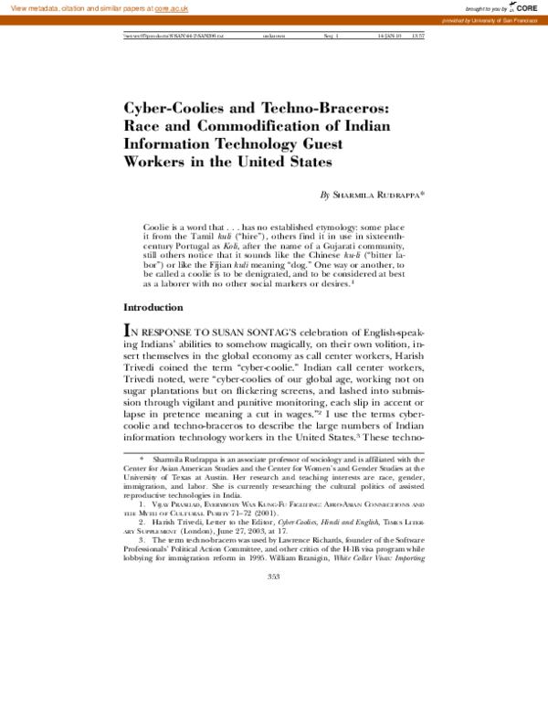 (PDF) Cyber-Coolies and Techno-Braceros: Race and Commodification of ...