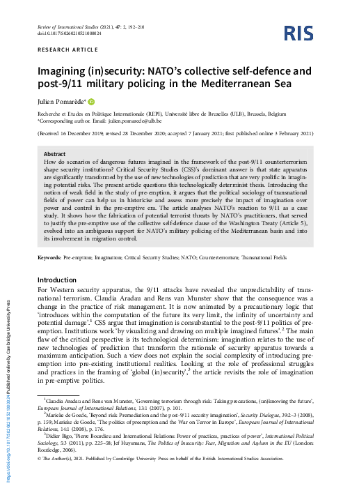 (PDF) Imagining (in)security: NATO's collective self-defence and post-9 ...
