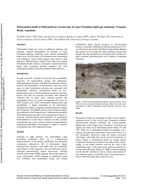 (PDF) Deformation bands as fluid pathways in outcrops of Lajas ...
