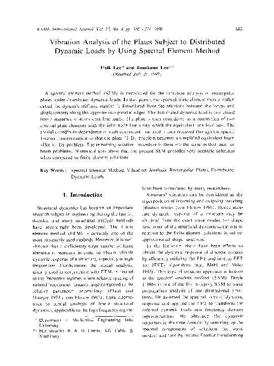 (PDF) Vibration analysis of the plates subject to distributed dynamic ...
