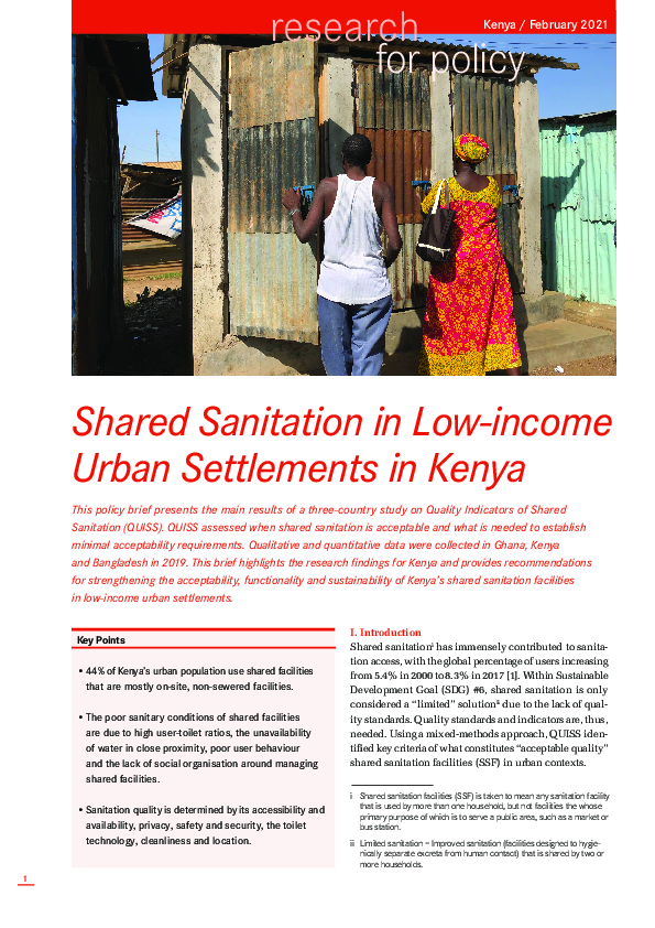 (PDF) Shared Sanitation in Low-income Urban Settlements in Ghana