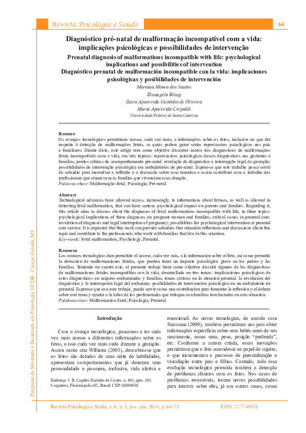(PDF) Diagnóstico prenatal de malformación incompatible con la vida ...