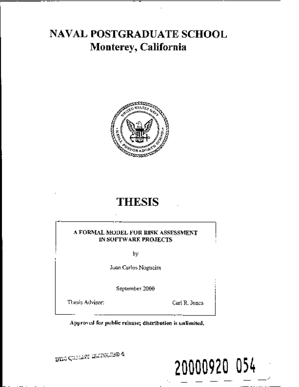 (PDF) 4. Title and Subtitle: A Formal Model for Risk Assessment in ...