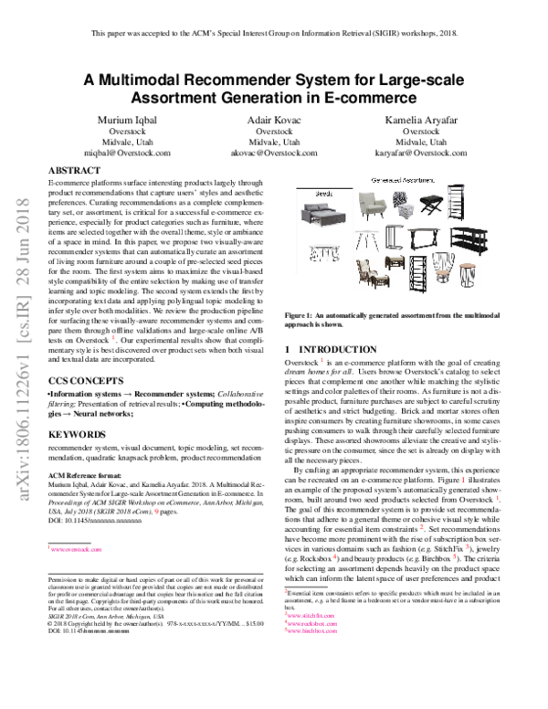 (PDF) A Multimodal Recommender System for Large-scale Assortment ...