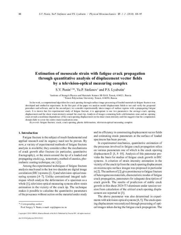 (PDF) Estimation of mesoscale strain with fatigue crack propagation ...