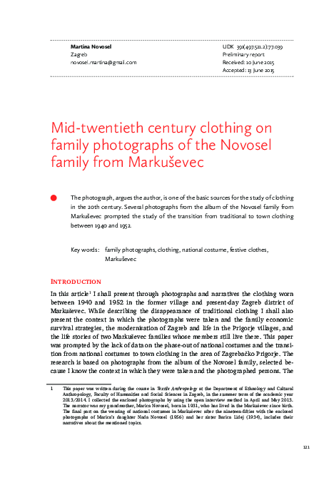 (PDF) Mid-twentieth century clothing on family photographs of the ...