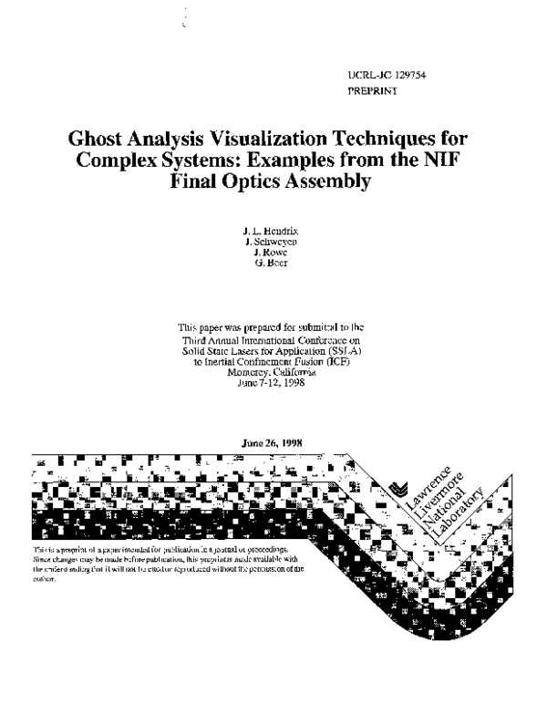 (PDF) Ghost analysis visualization techniques for complex systems