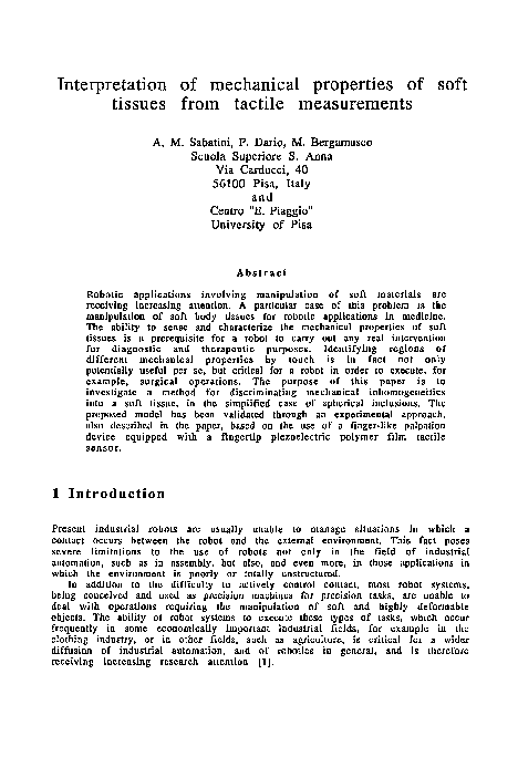 (PDF) Interpretation of mechanical properties of soft tissues from ...