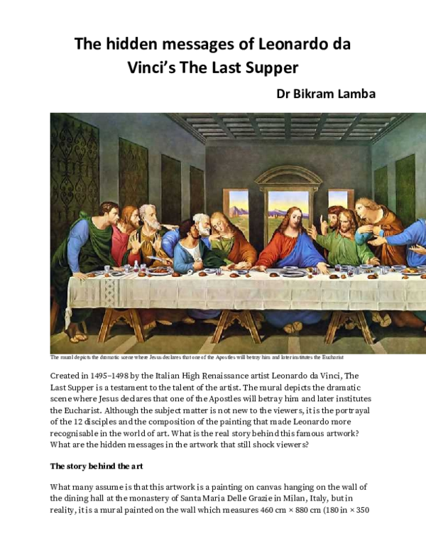 (DOC) The hidden messages of Leonardo da Vinci's The Last Supper