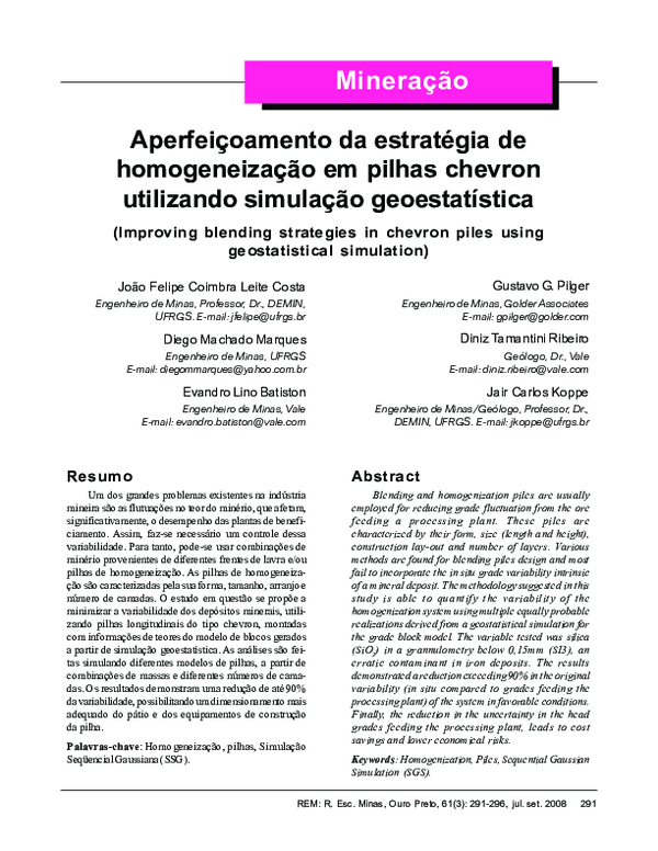 (PDF) Aperfeiçoamento da estratégia de homogeneização em pilhas chevron ...