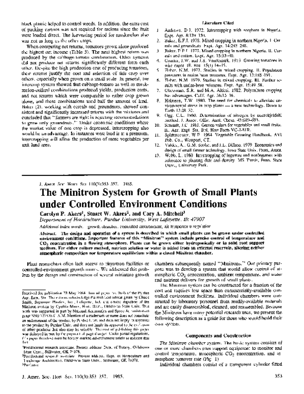 (PDF) The Minitron System for Growth of Small Plants under Controlled ...