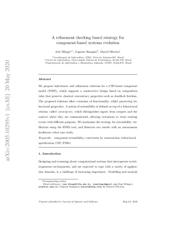 (PDF) A refinement checking based strategy for component-based systems ...