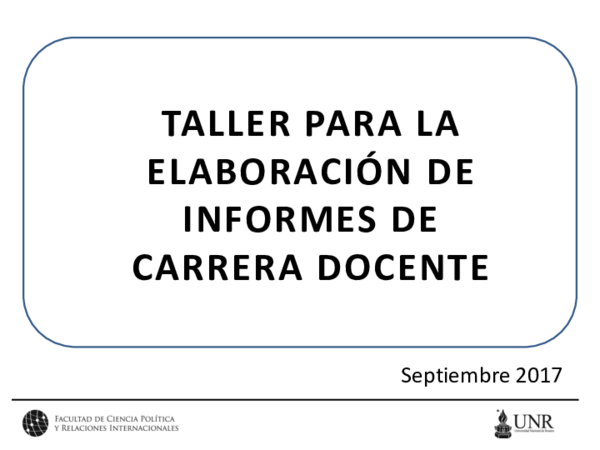 (PDF) Taller para la elaboración de informes de carrera docente