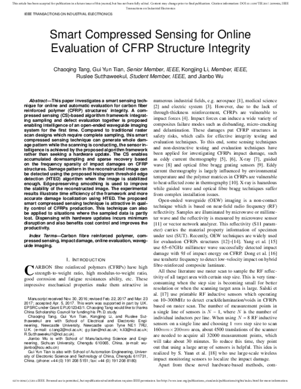 (PDF) Smart Compressed Sensing for Online Evaluation of CFRP Structure ...
