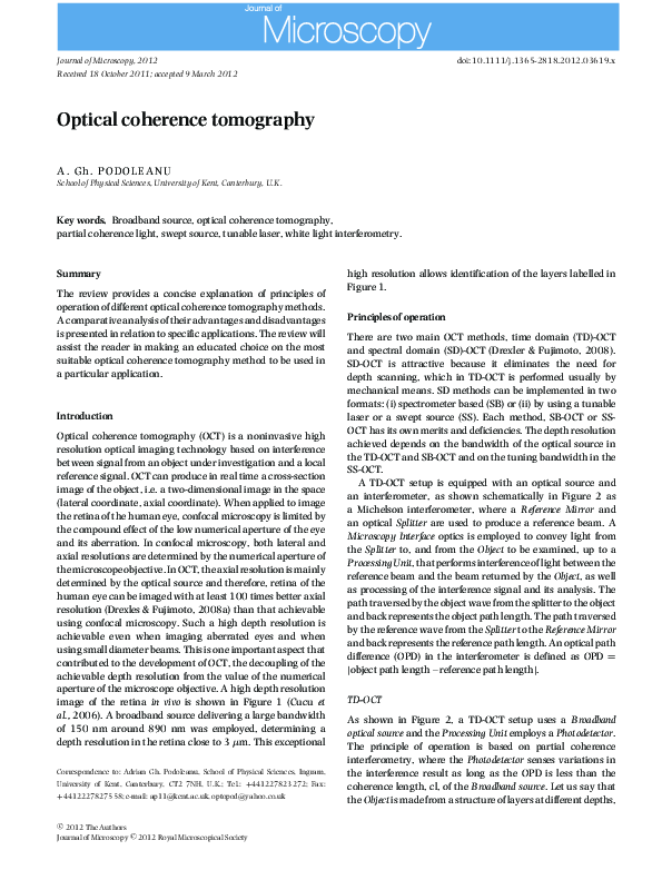 (PDF) Optical coherence tomography