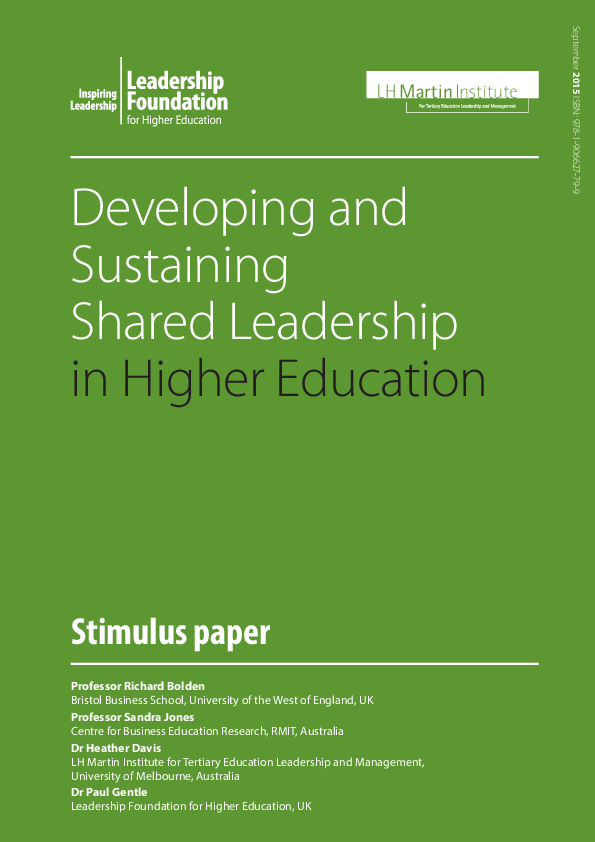 (PDF) Developing and sustaining shared leadership in higher education