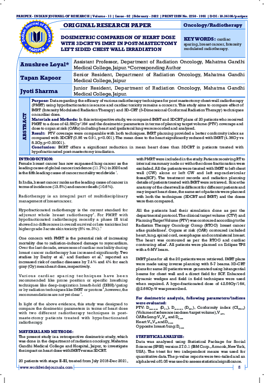 (PDF) Dosimetric Comparison of Heart Dose with 3DCRT vs Imrt in Post ...
