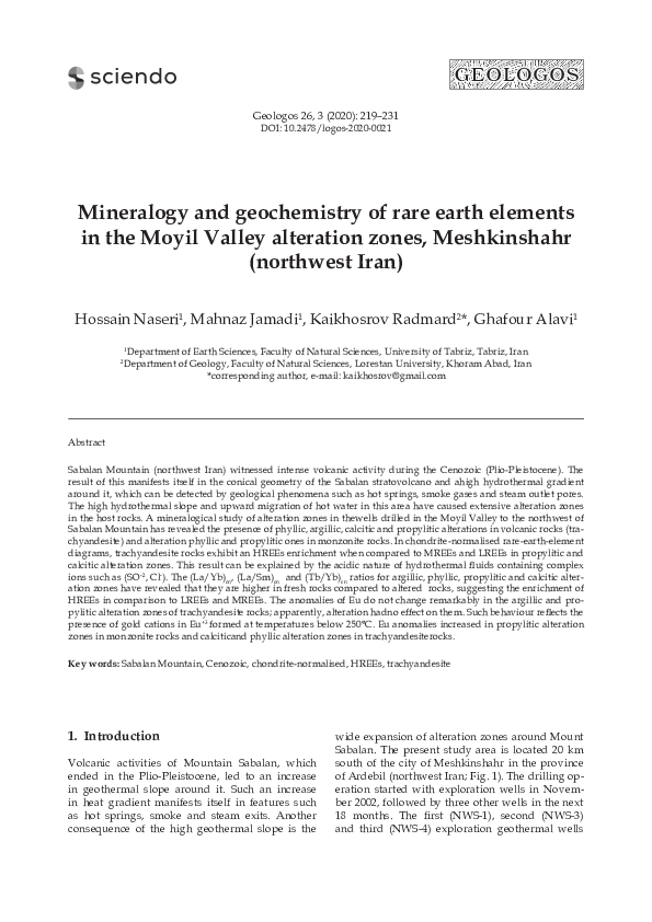 (PDF) Mineralogy and geochemistry of rare earth elements in the Moyil ...