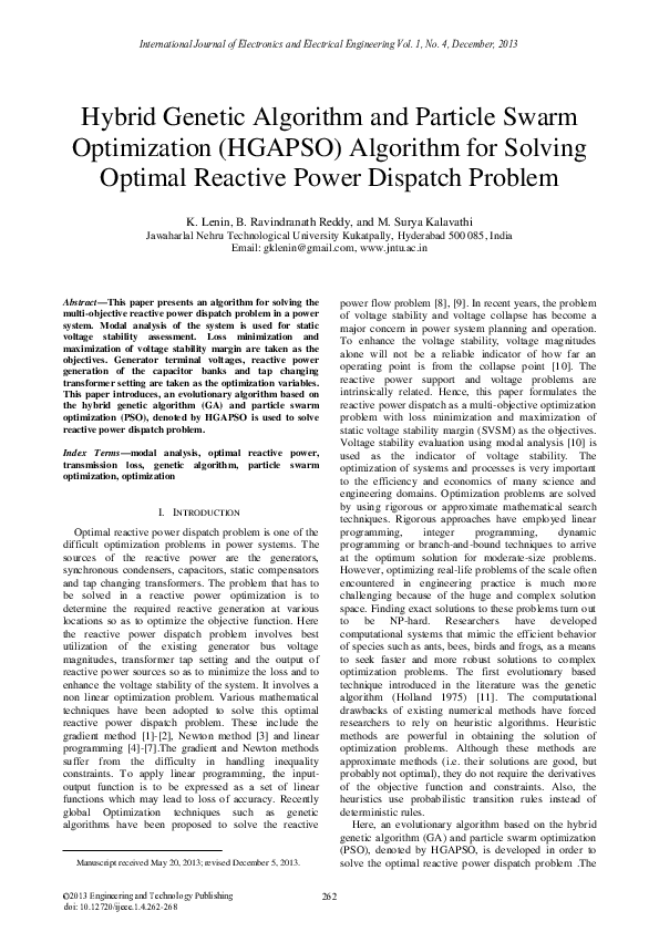 (PDF) Hybrid Genetic Algorithm and Particle Swarm Optimization (HGAPSO ...