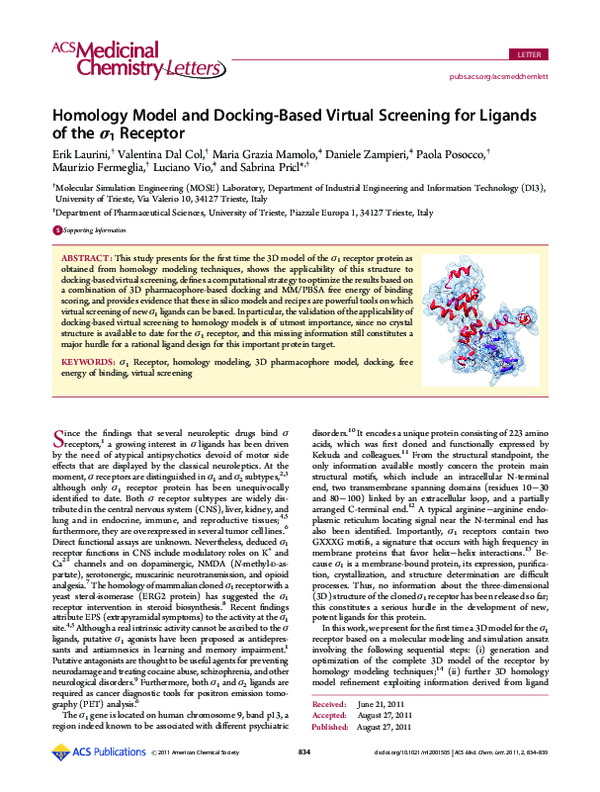 (PDF) Homology Model and Docking-Based Virtual Screening for Ligands of ...