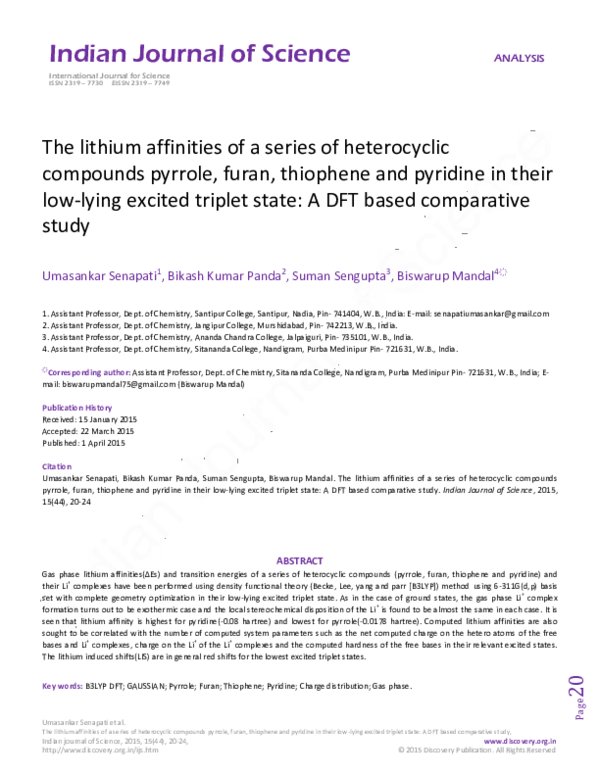 (PDF) The lithium affinities of a series of heterocyclic compounds ...