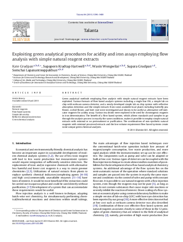 (PDF) Exploiting green analytical procedures for acidity and iron ...