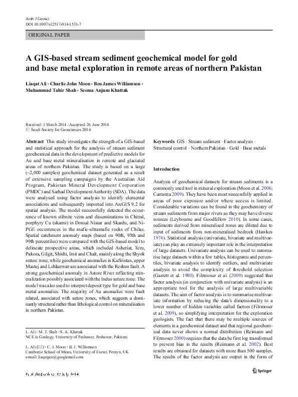 (PDF) A GIS-based stream sediment geochemical model for gold and base ...