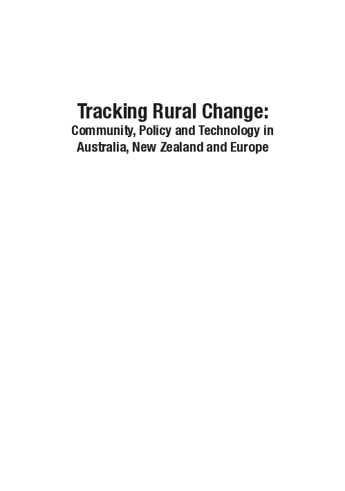 (PDF) Tracking Rural Change : Community, Policy and Technology in ...