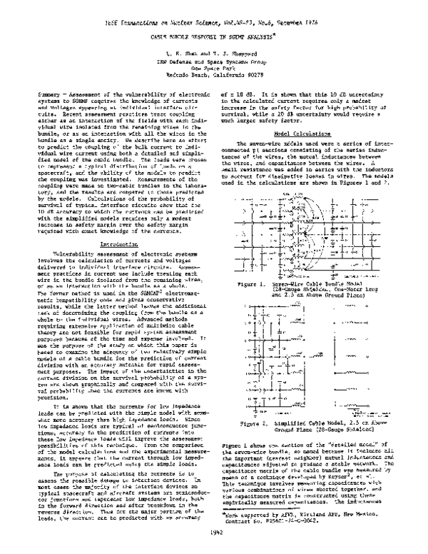 (PDF) Cable Bundle Response in SGEMP Analysis