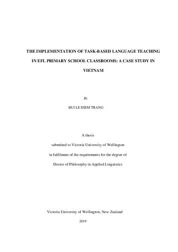 (PDF) The implementation of task-based language teaching in EFL primary ...