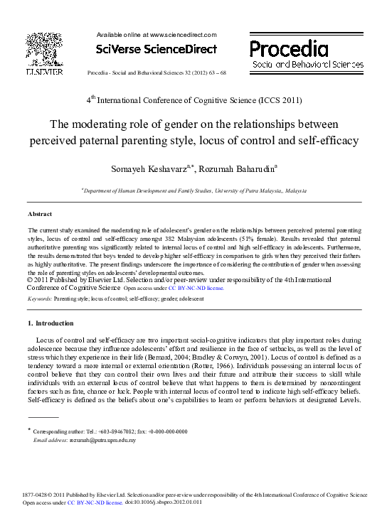 (PDF) The moderating role of gender on the relationships between ...