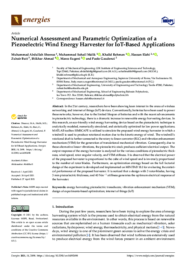 (PDF) Numerical Assessment and Parametric Optimization of a ...