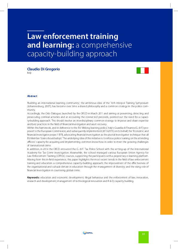 (PDF) Law enforcement training and learning: a comprehensive “capacity ...