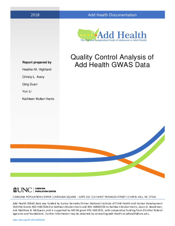 (PDF) Quality Control Analysis of Add Health GWAS Data