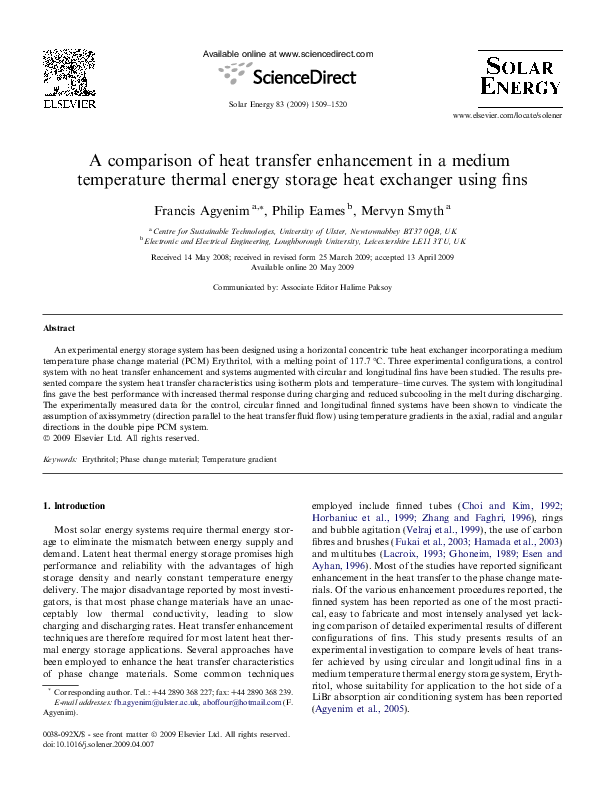 (PDF) A comparison of heat transfer enhancement in a medium temperature ...