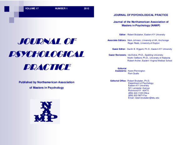 (PDF) Message from the Editors The Journal of Psychological Practice is ...
