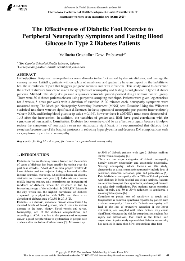(PDF) The Effectiveness of Diabetic Foot Exercise to Peripheral ...