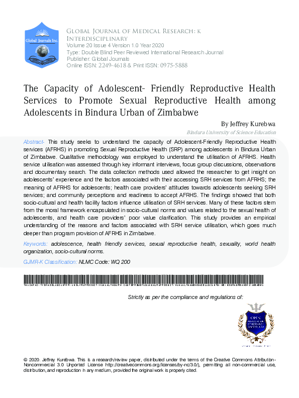 CHARACTERISTICS OF ADOLESCENT FRIENDLY REPRODUCTIVE HEALTH SERVICES visual data 6