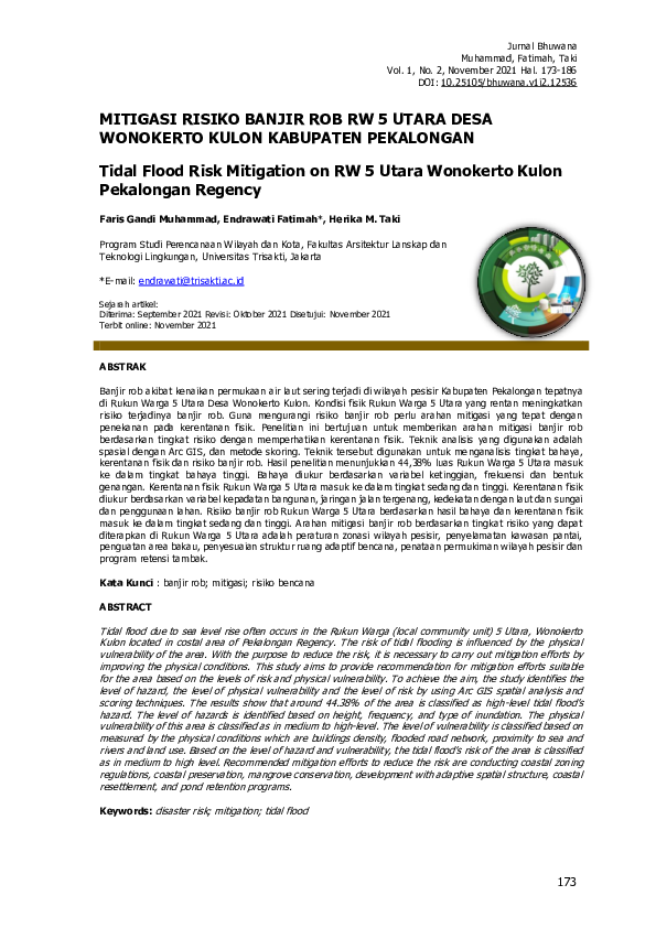 (PDF) Mitigasi Risiko Banjir Rob RW 5 Utara Desa Wonokerto Kulon ...